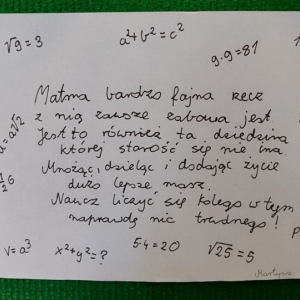 Matematyka w poezji - wiersz uczennicy klasy ósmej.