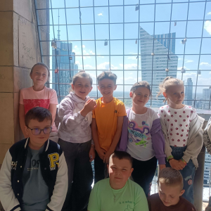 Widoki z  tarasu  Pałacu Kultury.
