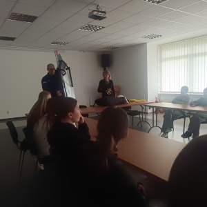 Zajęcia  edukacyjne z funkcjonariuszem w Komendzie Miejskiej Policji