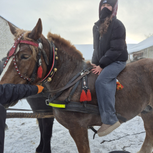 Kulig siódmoklasistów pełen radości i uśmiechu.
