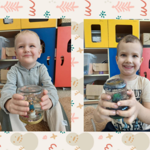 Adaś i Antoś prezentują swoje kule